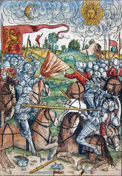 La battaglia di Gibeon e il sole e la luna che si fermano su richiesta di Giosuè, da 