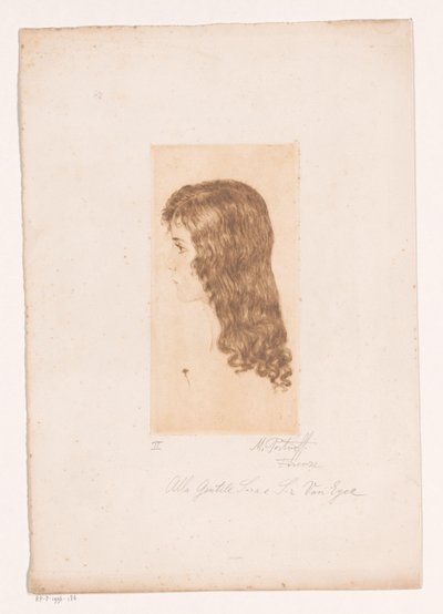 Testa di ragazza con capelli lunghi di profilo da Michal Portnoff (signed by artist)
