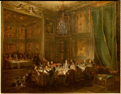 Cena del Principe Louis François de Conti, Palazzo del Tempio da Michel Barthelemy Ollivier or Olivier