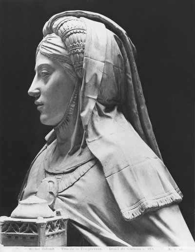 Nantes, Cattedrale di San Pietro e San Paolo, Tomba di Francesco II, Duca di Bretagna e Margherita di Foix, testa della Temperanza, 1502-07 da Michel Colombe