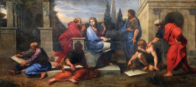 Aspasia tra i filosofi della Grecia nel salone dei Nobili della Regina (dipinto) da Michel Corneille
