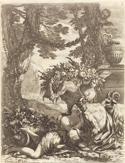 Fauno che abbraccia una baccante da Michel Dorigny