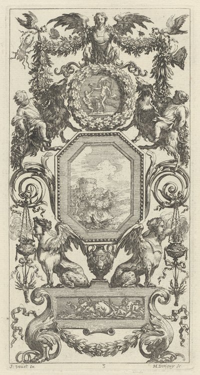 Pannello ornamentale sormontato da un