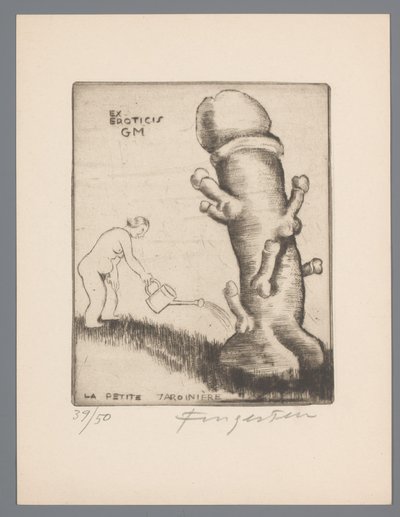 Ex libris di Gianni Mantero da Michel Fingesten (signed by artist)