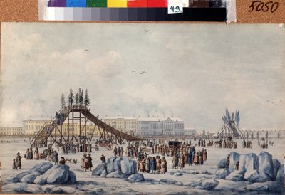 Una montagna russa sulla Neva a Shrovetide da Michel Francois Damam Demartrait