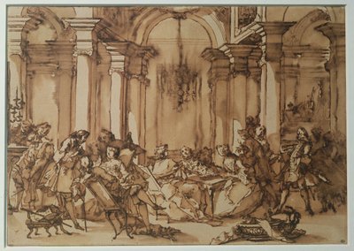 Un salotto letterario nel XVIII secolo da Michel Francois Dandre Bardon