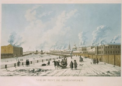 Il ponte Semyonovsky a San Pietroburgo, 1813 da Michel Francois Damam Demartrait