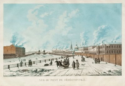 Il ponte Semyonovsky a San Pietroburgo, 1813 da Michel Francois Damam Demartrait