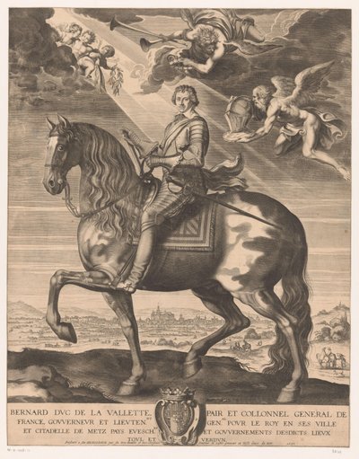 Ritratto equestre di Bernard de Foix de la Valette, duca di Epernon da Michel Lasne