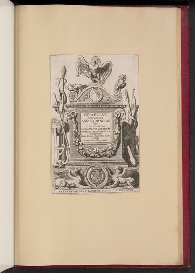 Pagina del titolo per Hubert Goltzius, Graeciae Vniversae Asiaeq. Minoris et Insularum Nomismata da Michel Lasne after Sir Peter Paul Rubens