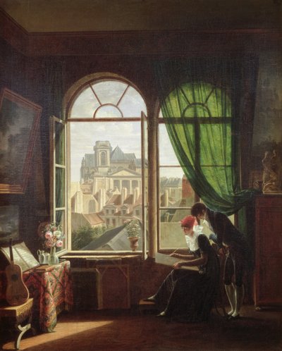 Veduta della Chiesa di Saint-Eustache da una casa su Rue Platriere o, L