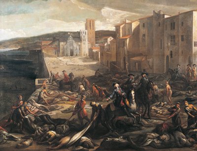 Vittime della peste, particolare da Peste a Marsiglia da Michel Serre