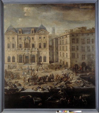 Vista del Municipio (di Marsiglia) durante la peste del 1720 da Michel Serre