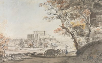 Vista Sud-Est del Castello di Grigan in Provenza vicino a Dauphine da Michel Vincent Brandoin