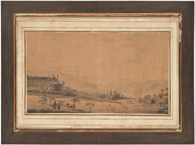 Una delle quattro vedute del castello di Hauteville St-Légier, Vevey, Svizzera da Michel Vincent Brandoin or Brandouin