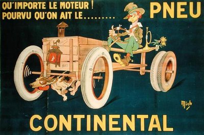 Pubblicità per Continental Tyres (litografia a colori) da Michel called Mich Liebeaux