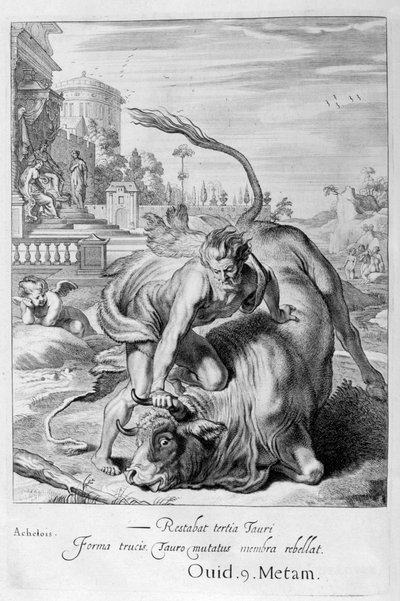 Acheloo in forma di toro è sconfitto da Ercole, 1655 da Michel de Marolles