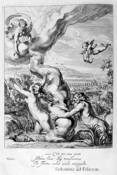 Arethusa inseguita da Alfeo e trasformata in una fontana, 1655 da Michel de Marolles