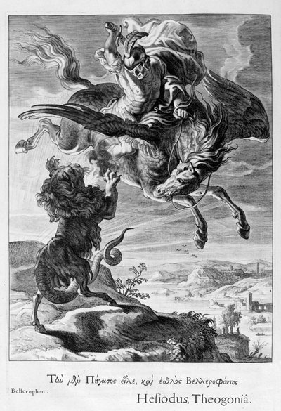 Bellerofonte combatte la Chimera, 1655 da Michel de Marolles