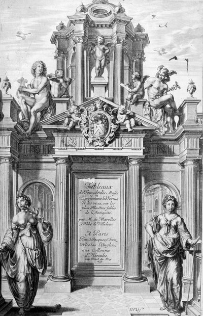 Frontespizio di Tableaux du Temple des Muses, 1655 da Michel de Marolles
