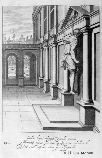 Ifis si impicca disperato perché non poteva conquistare Anassarete, 1655 da Michel de Marolles
