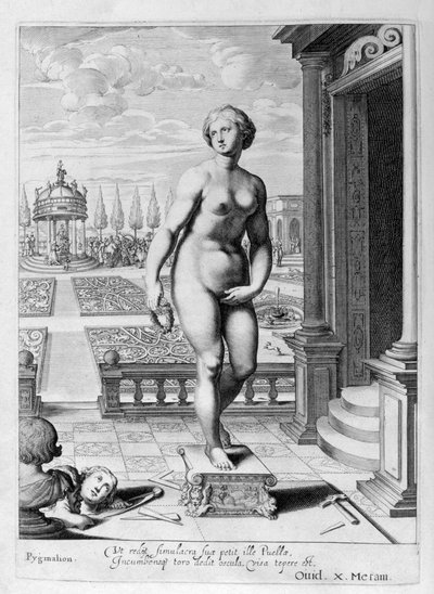 Pigmalione è innamorato di una statua che ha fatto, 1655 da Michel de Marolles