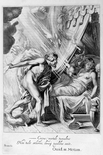 Semele è consumata dal fuoco di Giove, 1655 da Michel de Marolles