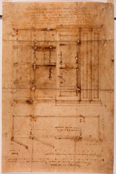 Disegno di armadio da Michelangelo (after) Buonarroti