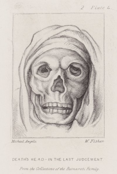 Testa di morte, nel Giudizio Universale da Michelangelo (after) Buonarroti