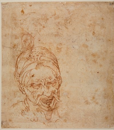 Studio di testa orientale da Michelangelo (after) Buonarroti