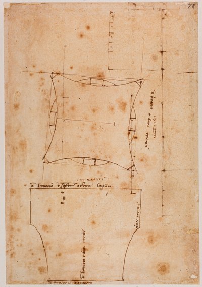 Pianta e alzata di capitello, XVI secolo da Michelangelo (after) Buonarroti