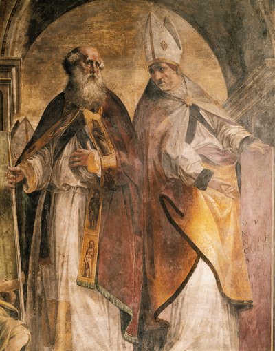 Antonio e Cirillo, dettaglio da Padri e Dottori della Chiesa da Michelangelo Anselmi