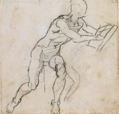 Un uomo nudo seduto, c1490-1560 da Michelangelo Buonarroti