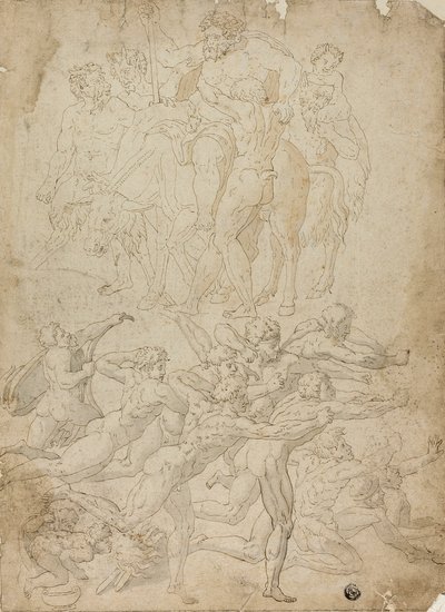 Arcieri che sparano a un Herm, Trionfo di Bacco e altri studi da Michelangelo Buonarroti