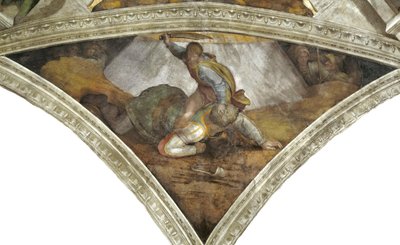 Davide e Golia soffitto della Cappella Sistina in Vaticano, 1508-1512 da Michelangelo Buonarroti