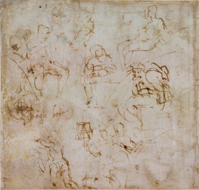 Otto piccoli Studi di Figure da Michelangelo Buonarroti
