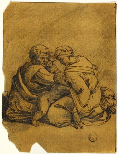 Gruppo familiare: Ozia, re di Giuda, allattato dalla madre da Michelangelo Buonarroti