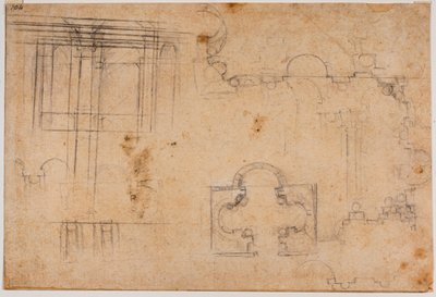 Piano del pavimento e elevazioni architettoniche della Cappella Sforza da Michelangelo Buonarroti