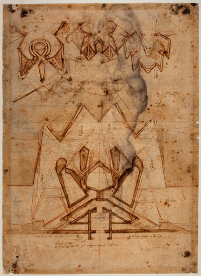 Fortificazioni per la Porta al Prato, schizzo di figura da Michelangelo Buonarroti