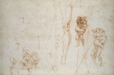 Ercole e Anteo e altri Studi, c.1525-28 da Michelangelo Buonarroti