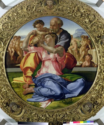 Sacra Famiglia con San Giovanni (Tondo Doni) 1504-05 da Michelangelo Buonarroti