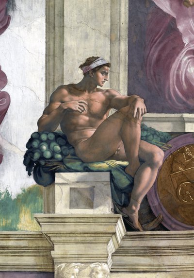 Ignudo (soffitto della Cappella Sistina in Vaticano) da Michelangelo Buonarroti