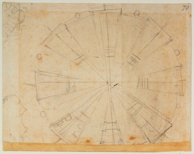 Piano della lanterna per la Nuova Sagrestia da Michelangelo Buonarroti