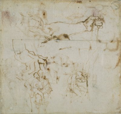 Pagina da un libro di schizzi, c1490-1560 da Michelangelo Buonarroti