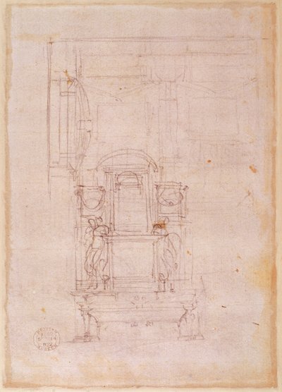 Disegno preparatorio per la tomba di Papa Giulio II da Michelangelo Buonarroti