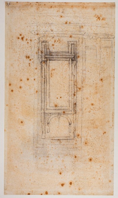 Progetto di finestra e studi per il ricetto della Laurenziana, XVI secolo da Michelangelo Buonarroti