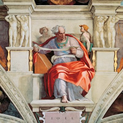 Profeti e Sibille: Gioele Soffitto della Cappella Sistina in Vaticano, 1508-1512 da Michelangelo Buonarroti