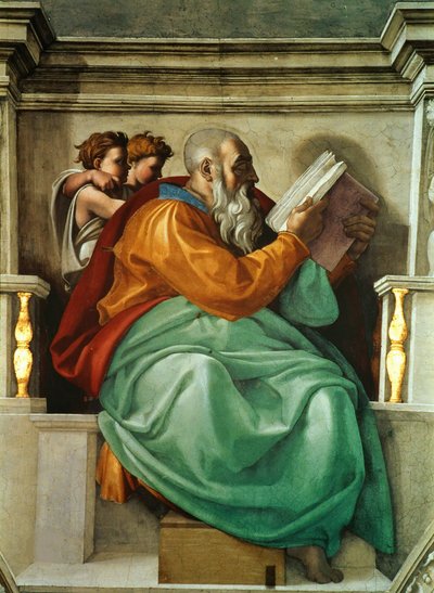 Profeti e Sibille: Zaccaria Soffitto della Cappella Sistina in Vaticano, 1508-1512 da Michelangelo Buonarroti