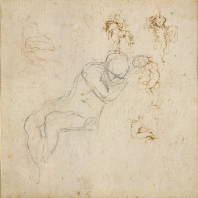 Recto: Otto studi di figura. Verso: Studio di figura da Michelangelo Buonarroti