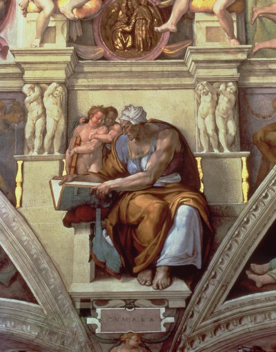 Soffitto della Cappella Sistina: Sibilla Cumana da Michelangelo Buonarroti